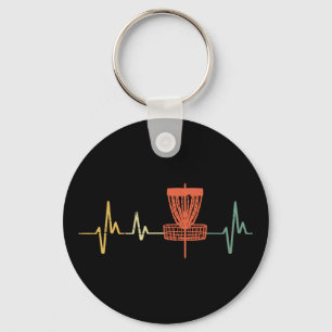 Disc Golf Heartbeat Love Frisbee Frolf Sports Wome Keychain