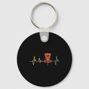 Disc Golf Heartbeat Love Frisbee Frolf Sports Wome Keychain