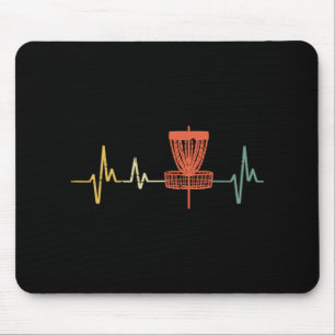 Disc Golf Heartbeat Love Frisbee Frolf Sports Wome Mouse Pad