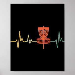 Disc Golf Heartbeat Love Frisbee Frolf Sports Wome Poster
