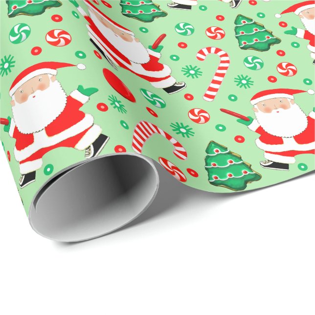 Disc Golf Holiday Gift Wrapping Paper (Roll Corner)