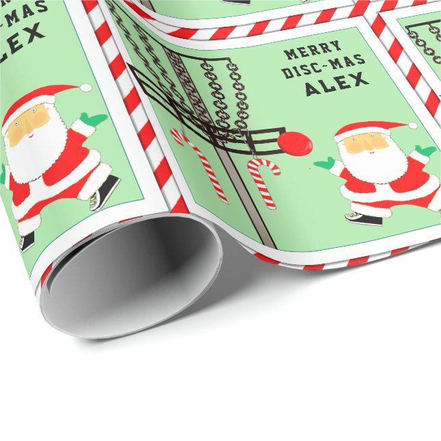 Disc Golf Holiday Gift Wrapping Paper (Roll Corner)