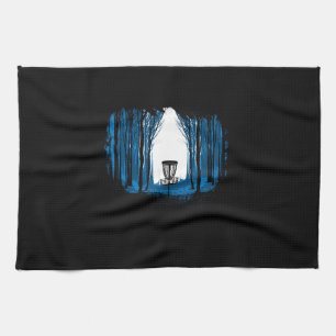 Disc Golf Into  Woods Long Sleeve Kitchen Towel