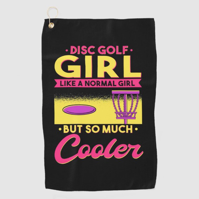 Disc Golf Is Cool Golf Towel (Front)