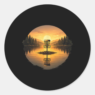 Disc Golf Lake Sket Frisbee Golf Player Classic Round Sticker