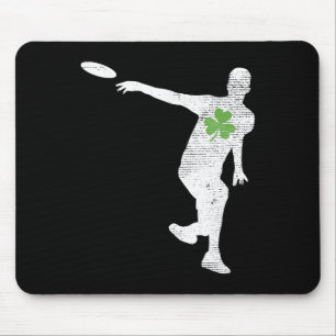 Disc Golf Lovers Green Shamrock Leaf St Patricks D Mouse Pad