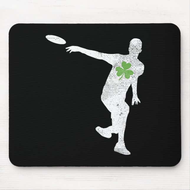 Disc Golf Lovers Green Shamrock Leaf St Patricks D Mouse Pad (Front)