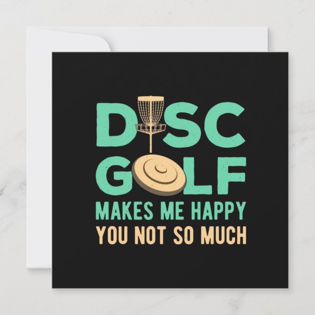 Disc Golf Makes Me Happy Holiday Card (Front)