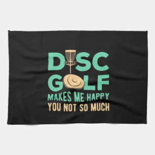 Disc Golf Makes Me Happy Kitchen Towel