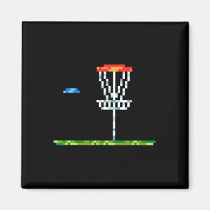 Disc Golf Men Disc Golf 8 Bit Basket  Magnet