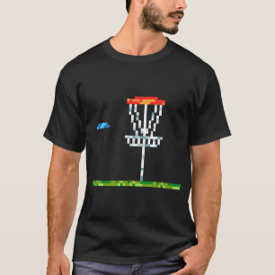Disc Golf Men Disc Golf 8 Bit Basket T-Shirt