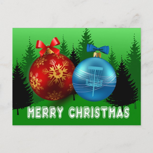 Disc golf ornaments Christmas card (Front)