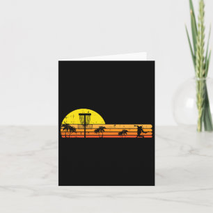 Disc Golf Palm Trees Retro Frisbee Frolf Sport Men Card
