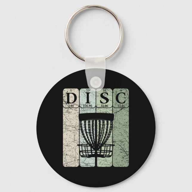 Disc Golf Periodic Table Elements Frolf Player Vin Keychain (Front)