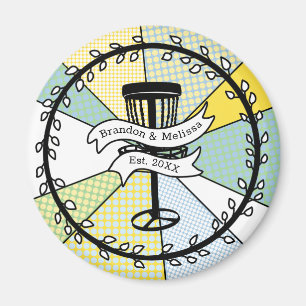 Disc Golf Personalized Couple Established Date  Magnet