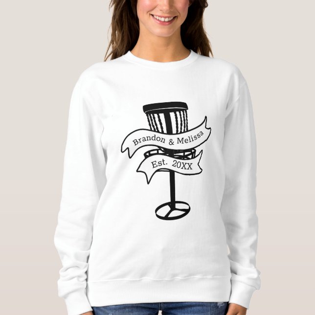 Disc Golf Personalized Couple Established Date     Sweatshirt (Front)