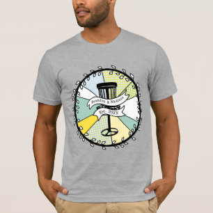 Disc Golf Personalized Couple Established Date T-Shirt