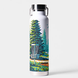 Disc Golf Pixel Art  Water Bottle
