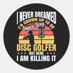Disc Golf Player _1 Classic Round Sticker