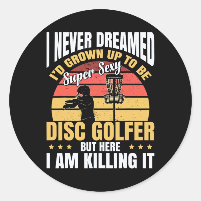 Disc Golf Player _1  Classic Round Sticker (Front)