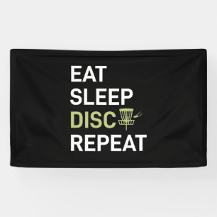 Disc Golf Player Eat Sleep Disc Golf Repeat Banner
