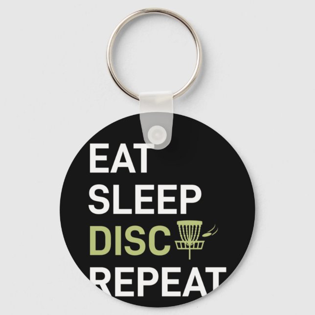 Disc Golf Player | Eat Sleep Disc Golf Repeat Keychain (Front)