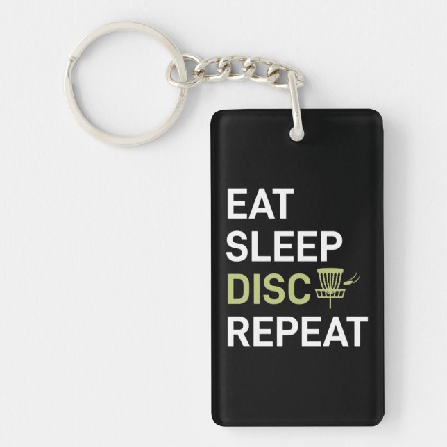 Disc Golf Player | Eat Sleep Disc Golf Repeat Keychain (Front)