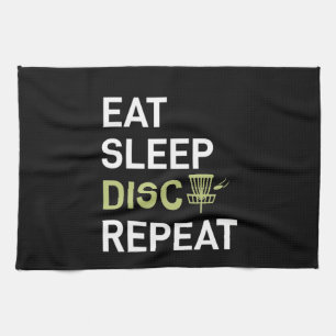 Disc Golf Player Eat Sleep Disc Golf Repeat Kitchen Towel