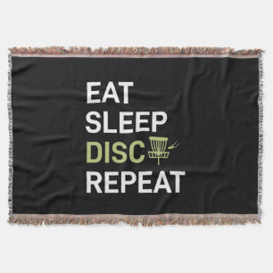 Disc Golf Player Eat Sleep Disc Golf Repeat Throw Blanket