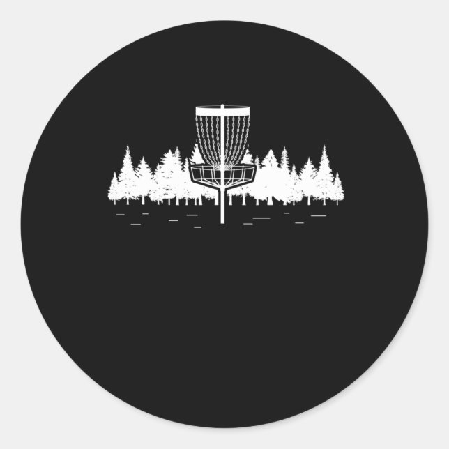 Disc Golf Player Forest Sport Frisbee Disc Golfing Classic Round Sticker (Front)