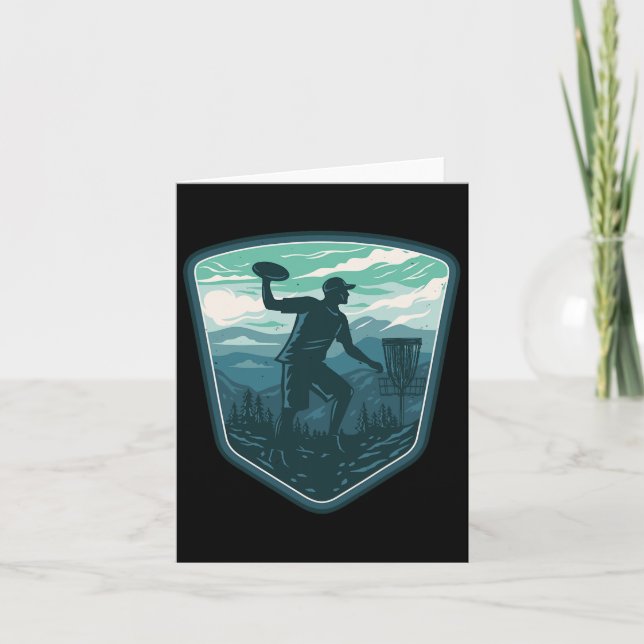 Disc Golf Player Frisbee Golfer Golfing Retro Vint Card (Front)