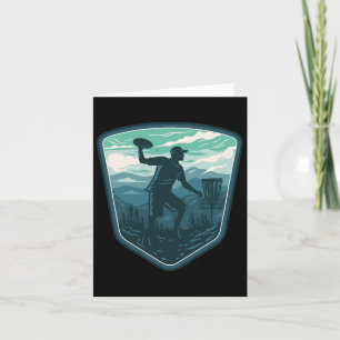 Disc Golf Player Frisbee Golfer Golfing Retro Vint Card