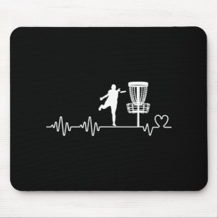 Disc Golf Player Heartbeat Funny Disc Golf Mouse Pad