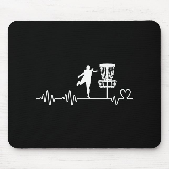 Disc Golf Player Heartbeat Funny Disc Golf  Mouse Pad (Front)
