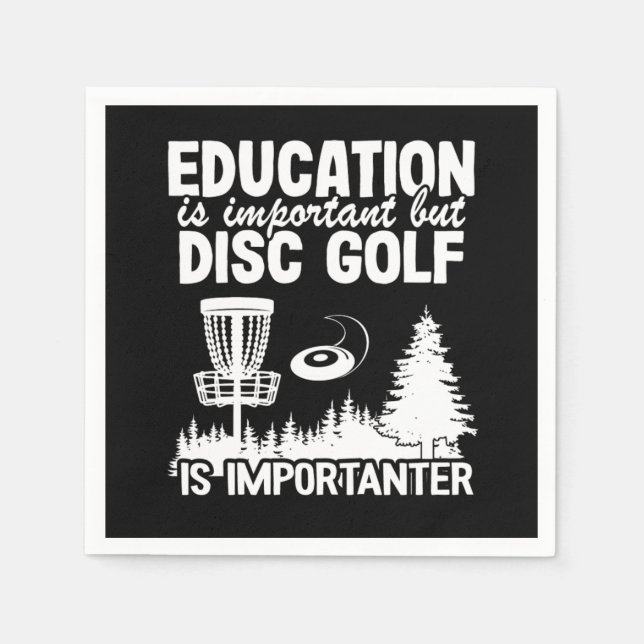 Disc Golf Player Quotes Funny Disc Golfer Gift Napkin (Front)