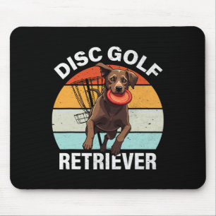 Disc Golf Retriever Funny Labrador Retriever Dog O Mouse Pad