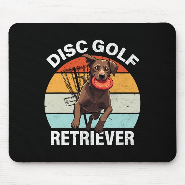 Disc Golf Retriever Funny Labrador Retriever Dog O Mouse Pad (Front)