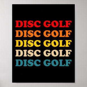 Disc Golf Retro 5 Colour Design  Poster