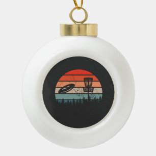 Disc Golf Retro  Ceramic Ball Christmas Ornament