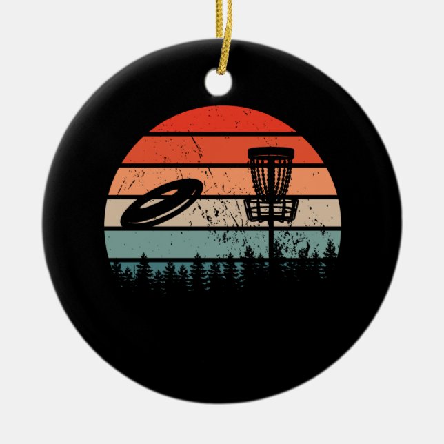 Disc Golf Retro Ceramic Ornament (Front)