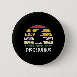 Disc Golf Retro Dinosaur Disc Golf Player Frolf Fl 2 Inch Round Button