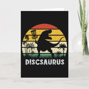 Disc Golf Retro Dinosaur Disc Golf Player Frolf Fl Card