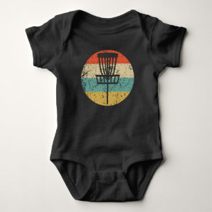 Disc Golf Retro Disc Golf Basket Baby Bodysuit