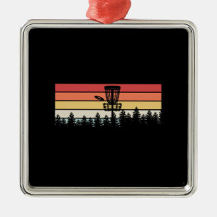 Disc Golf Retro Metal Ornament