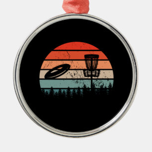 Disc Golf Retro Metal Ornament
