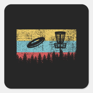 Disc Golf Retro Square Sticker