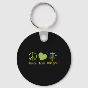 Disc Golf Retro Vintage Men Women, True Peace Love Keychain