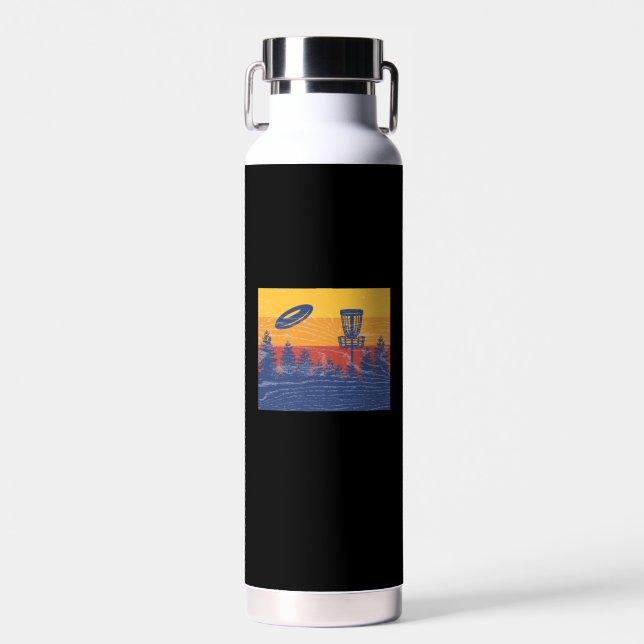 Disc Golf Retro Water Bottle (Front)