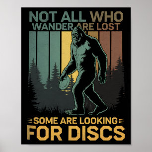 Disc Golf Sasquatch Bigfoot Disc Golfer Funny Disc Poster