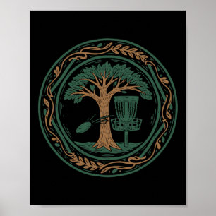 Disc Golf Scene Flying Disc Tree Disc Golf Sket Poster